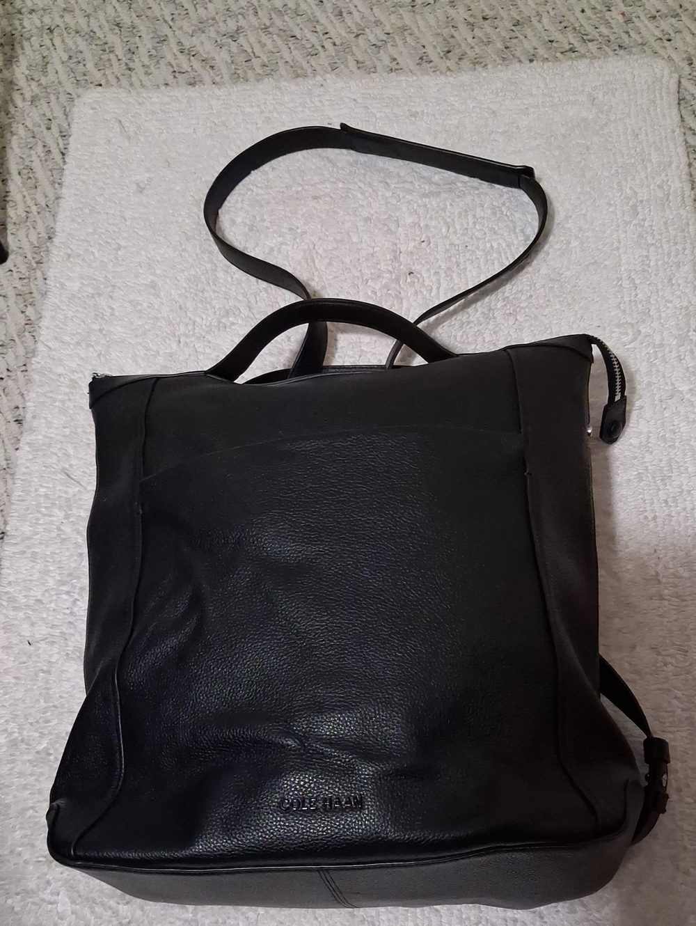 Cole Haan Black Leather Backpack Tote